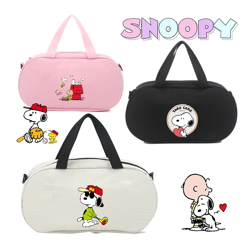 Snoopys Peanut Duffle Bag Men Women Yoga Gym Shoulder Hand Bag Girl Cute Anime Cartoon Printing Outdoor Travel Female Duffle Bag