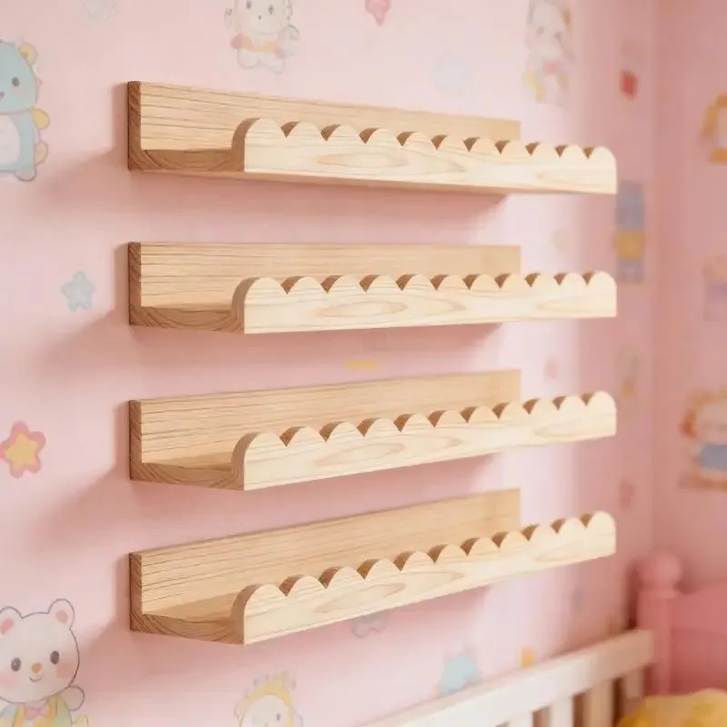 a top quality wooden wave edge floating shelf, natural rustic curved wall shelf for living room bedroom, home decoration display