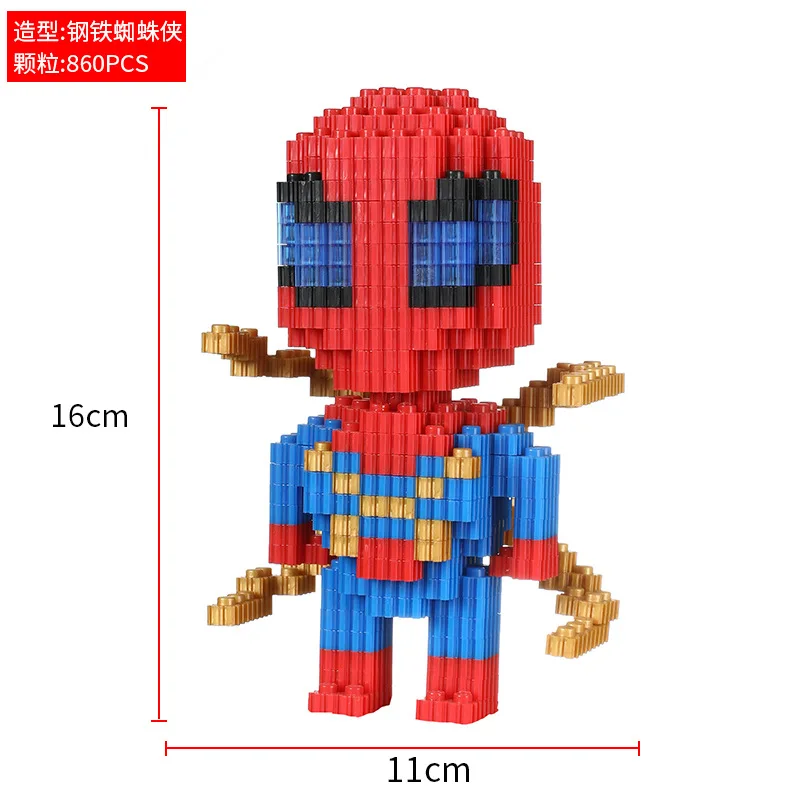 Disney Stitch Mickey Minnie Doll Marvel Derena Belle Assembled Children\'s Building Blocks Puzzle Assembly Toy Boy Girl Gift