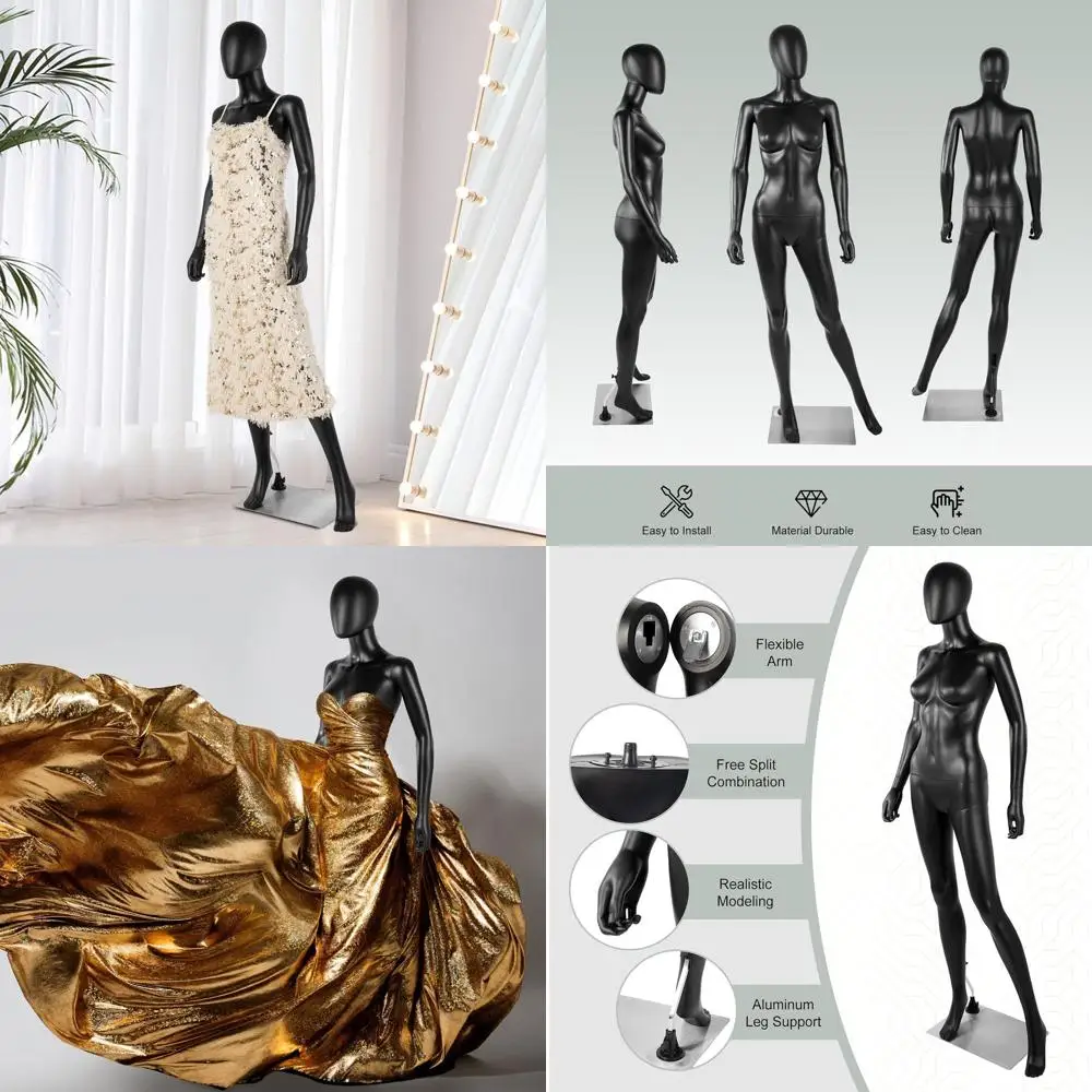 

Мужской манекен в полный рост, 70 см, черный, для демонстрации и размещения в магазинах