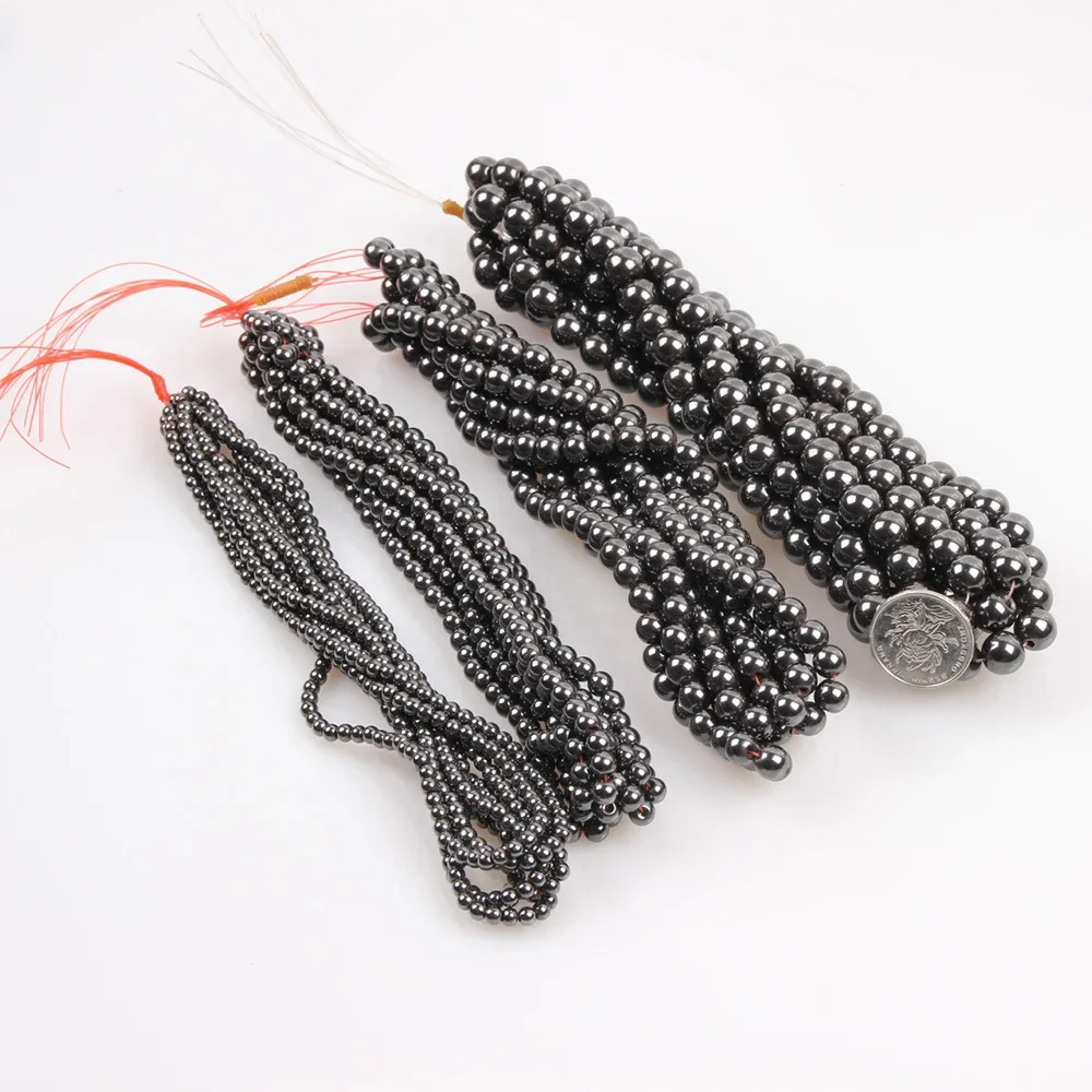 Natural Stone Magnetite Hematite Loose Beads Magnetic Black Gallstone for Women Jewelry Making DIY Bracelet Necklace Accessories