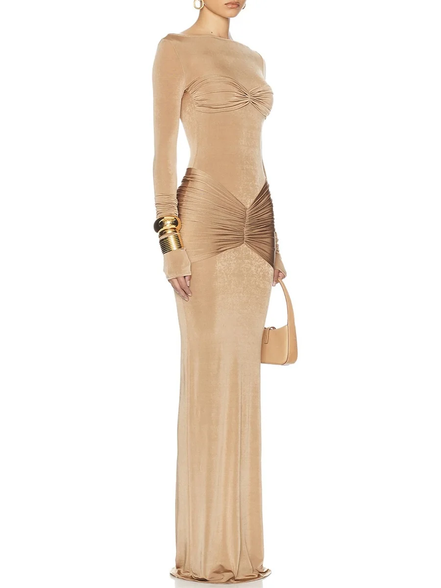 2025 الشتاء ملابس نسائية جاهزة ثوب مسائي متماسكة تمتد مشد فستان أنيق للسيدات Y2K موضة جديدة فستان الحفلات عالية الجودة