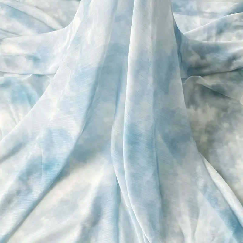 Breathable Gradient Die Dye Chiffon Fabric for Dress DIY Handmade Clothing Fabrics Sewing Apparel Materials  Accessories