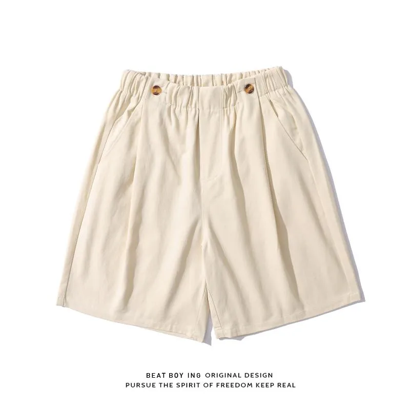 

Ретро-шорты в японском стиле, свободного кроя, прямые, в стиле рабочей одежды, однотонные, универсальные, в уличном стиле, повседневные брюки