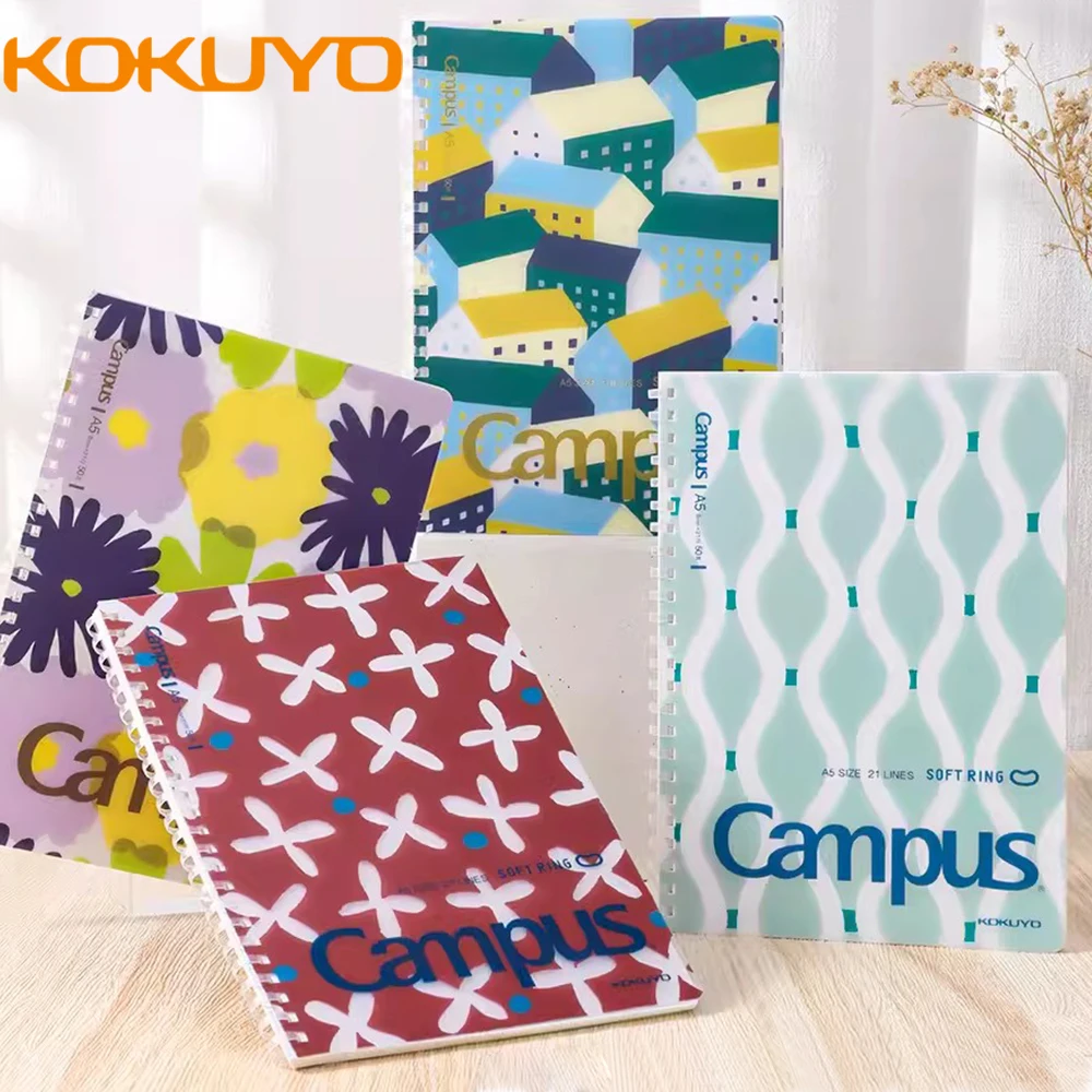 kokuyo japao notebook bobina macia nao e facil de diafragma livro fresco folhas soltas a5 b5 papelaria 01