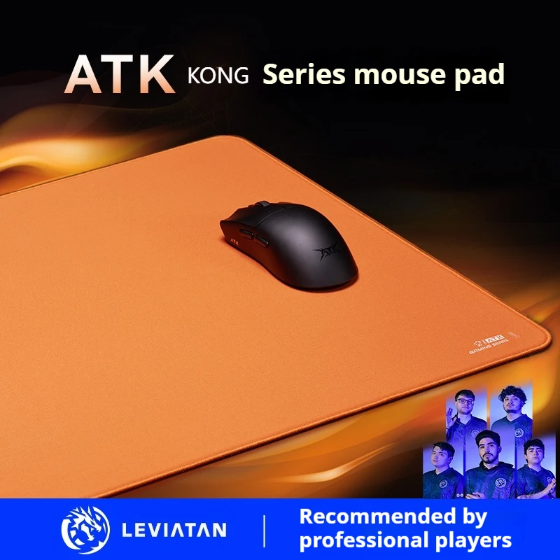 ATK mousepad Kong Series XSOFT Esports 4mm Mouse Pad Anti Slip Pad Desktop Gears Computer Gaming Mouse Accessories,Orange/Black