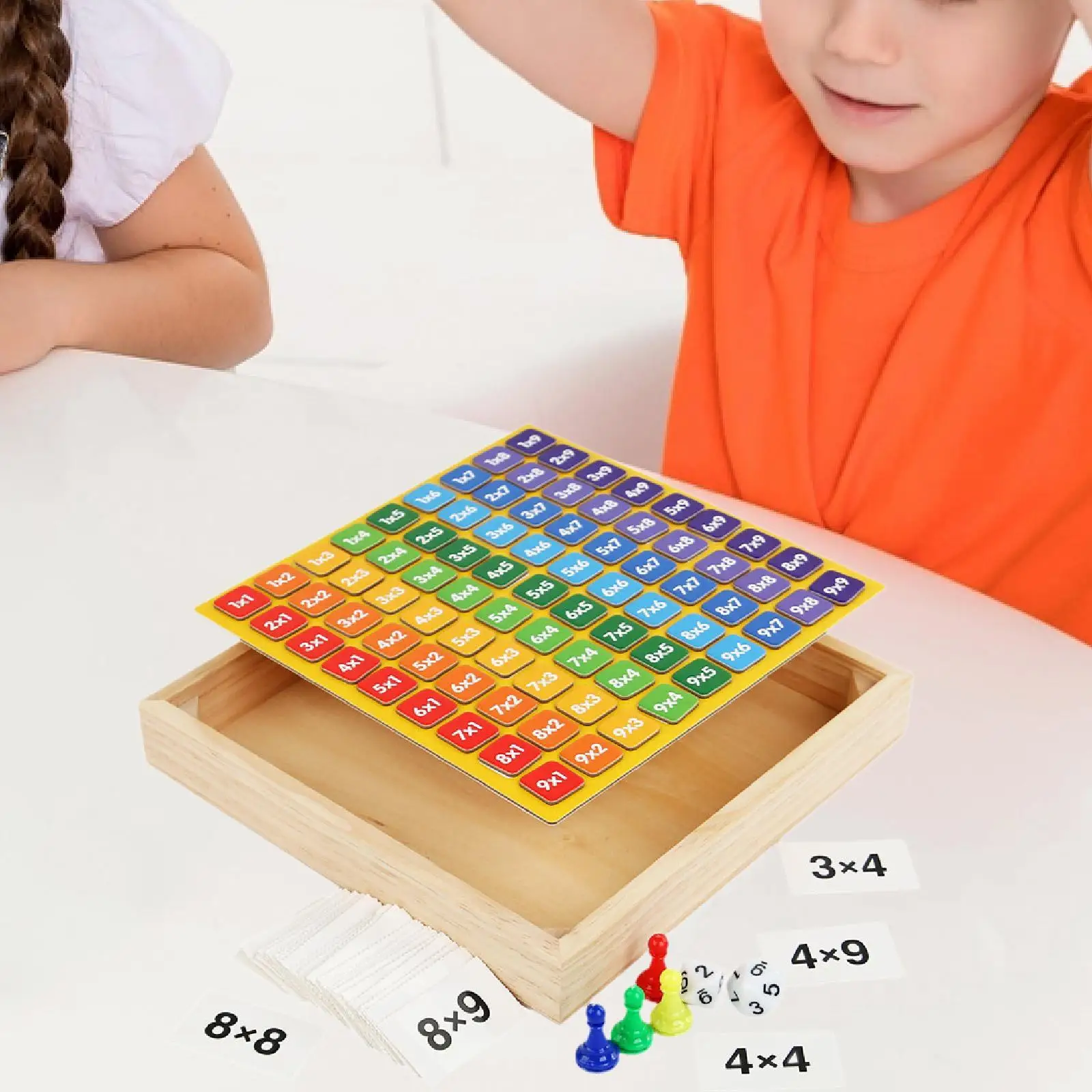 Wooden Multiplication Board Game Arithmetic Teaching Aids Counting Toy Math Toy Board Puzzle for Math Classroom Kid Girls Boys view 4