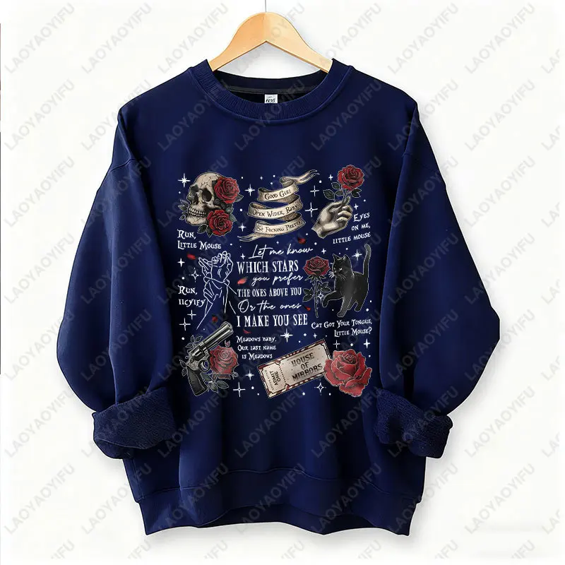 Run Little Mouse Haunting Adeline Dark Romance Book Hoodie Spicy Smut Reader Gifts Black Cat Graphic Pullover Men Women Hoodie view 6