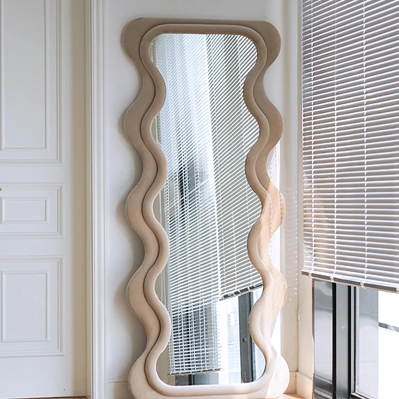 ins wave full body full-length mirror home retro floor-to-ceiling Nordic fitting mirror