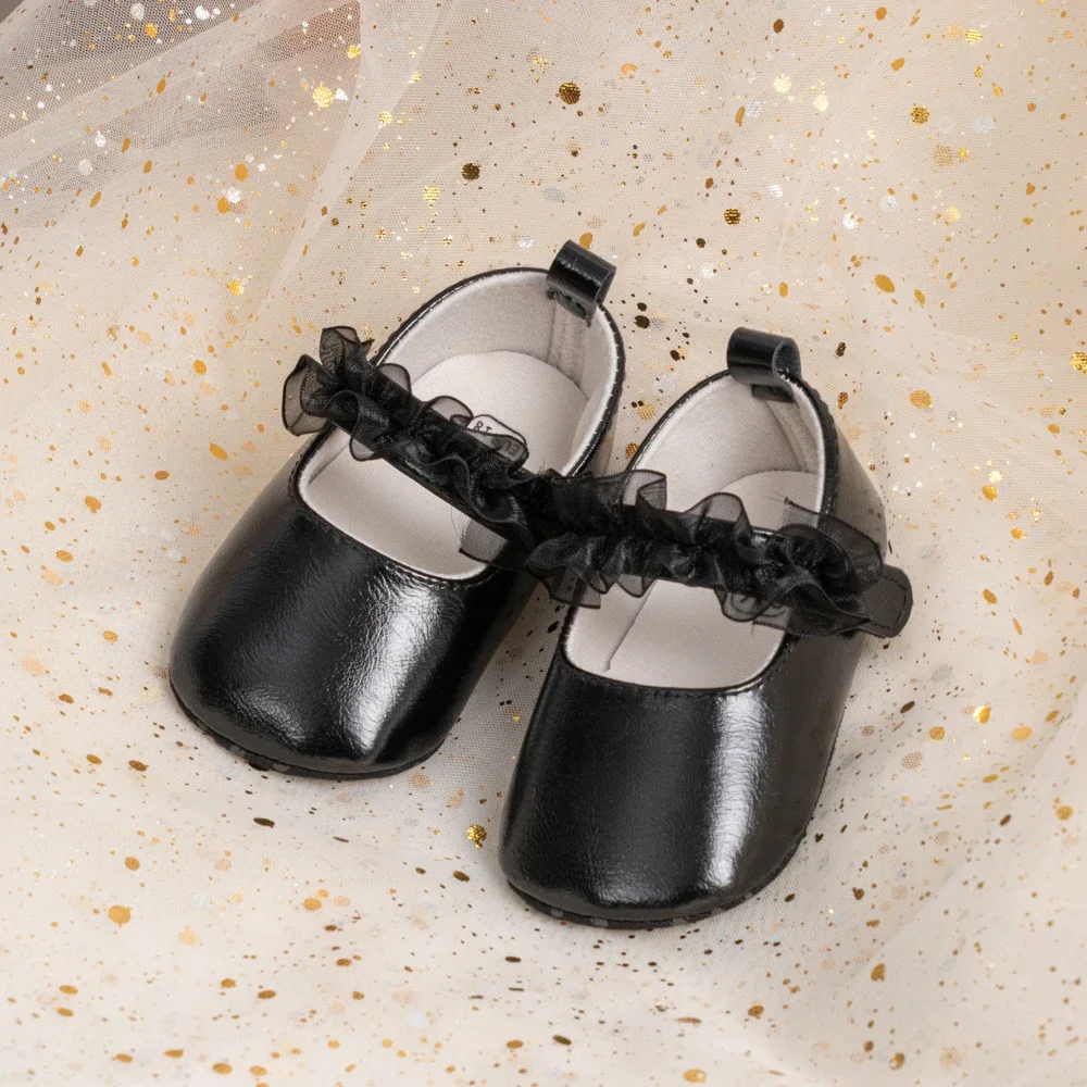 Meckior vier Jahreszeiten Baby Mädchen Mode Schuhe einfarbige Spitze lässige Mädchen Schuhe flachen Boden Anti-Rutsch-Kleinkind Ballett Hausschuhe