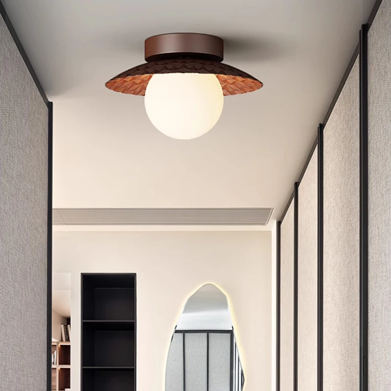 Balcony aisle ceiling light cream style entrance hallway new creative flying saucer light recessed LED medieval style bar light