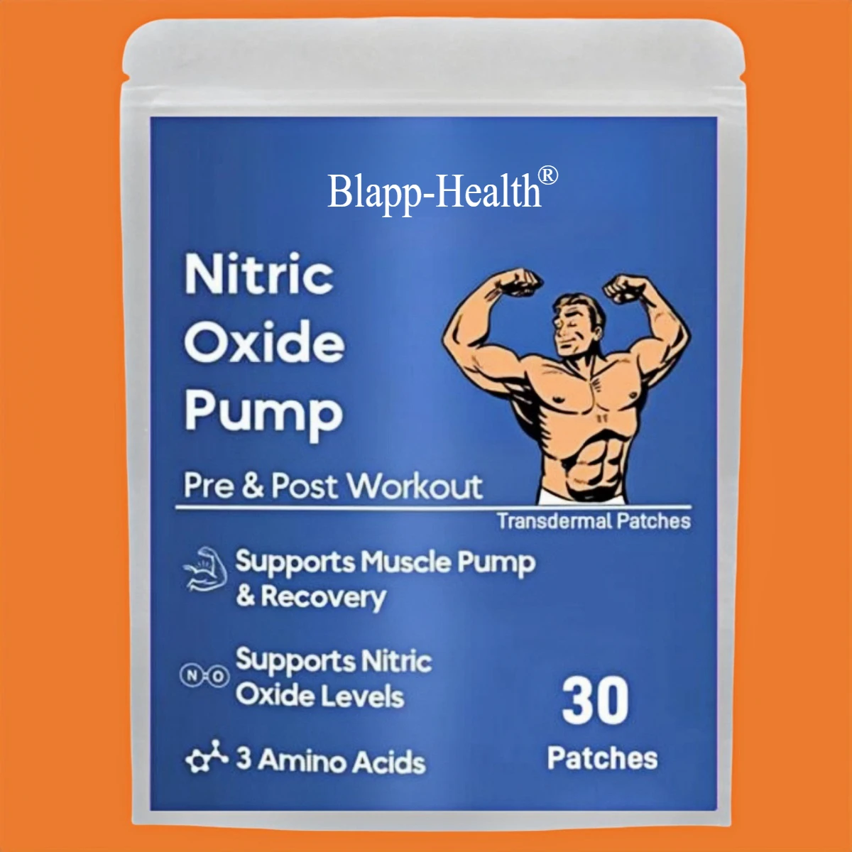 30 Patches Nitric Oxide Transdermal Patches for Men Muscle Growth Performance Endurance