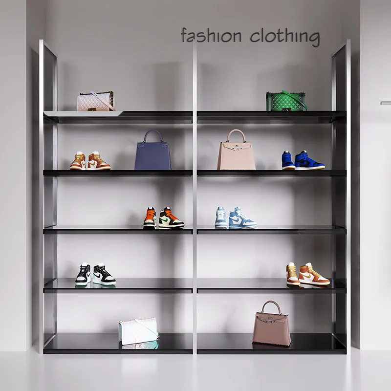 Shoe store shoe rack rack garment store shoe bag display rack stainless steel display cabinet multi-functional floor-standing