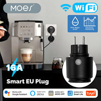 MOES WiFi Smart 16A Plug EU Socket Power Monitoring Save Electricity Overcharge Protection IP44 Dustproof Tuya APP Alexa Control