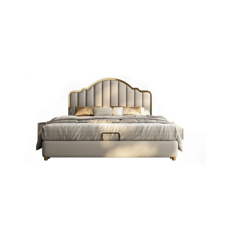 

Modern light luxury wedding bed master bedroom high-end atmosphere simple soft bag 1.8 meters small apartment storage