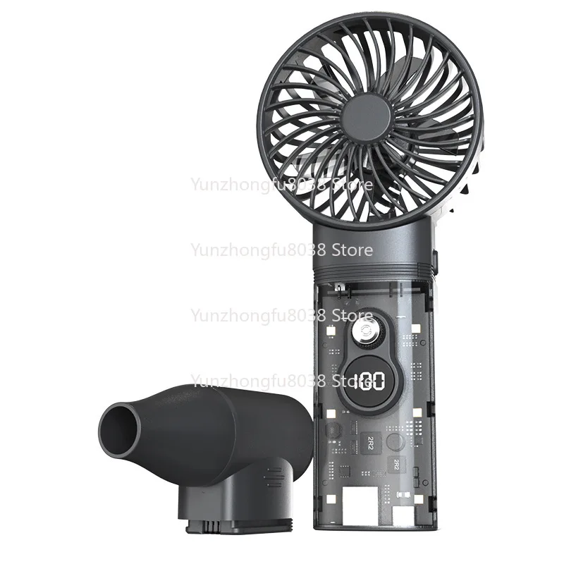 

Brushless Violent Fan Handheld Turbo Fan, Double Head Switchable Battery Removable