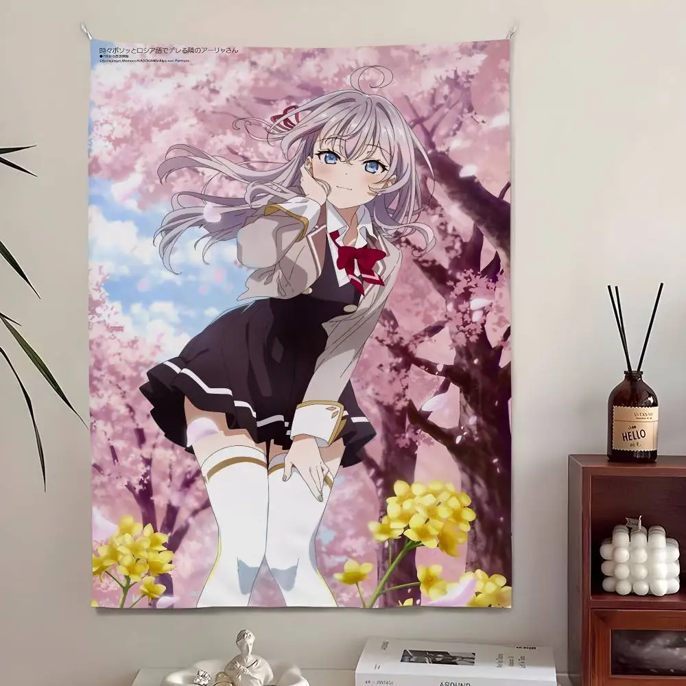 علاء يخفي مشاعرها في غرفة النوم الروسية المزخرفة وغرفة المعيشة والحديقة الخارجية المصنوعة من الألياف الدقيقة لافتة فنية لخلفية الديكور