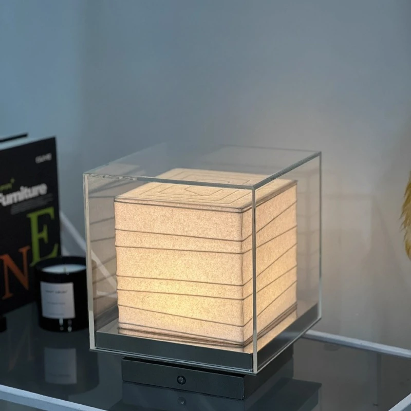 Xuan Paper Table Lamp Tricolor Interior Lighting Light Home Interior Bedroom Bedside LED Nightlight Room Decorating Supplies