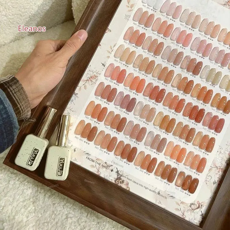 YUUJA High Quality 48 Colors Transparent Nail Gel Set Nail Salon 2025 New Fashion Hot Sale Non-Eoxic Nude Uv Gel Nail Art kit