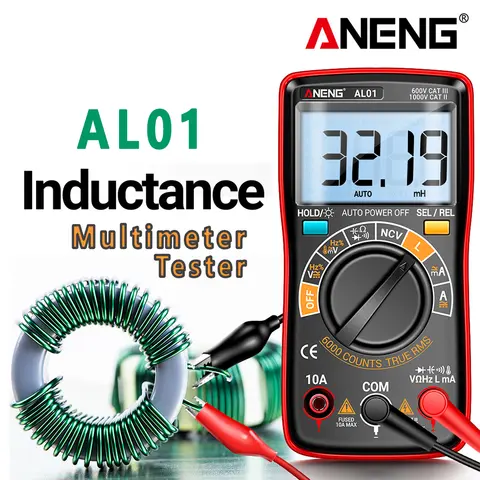 ANENG AL01 인덕턴스 디지털 멀티미터 6000 True-RMS AC/DC 전압 측정기 전류 테스터 전문 전기 도구 계산