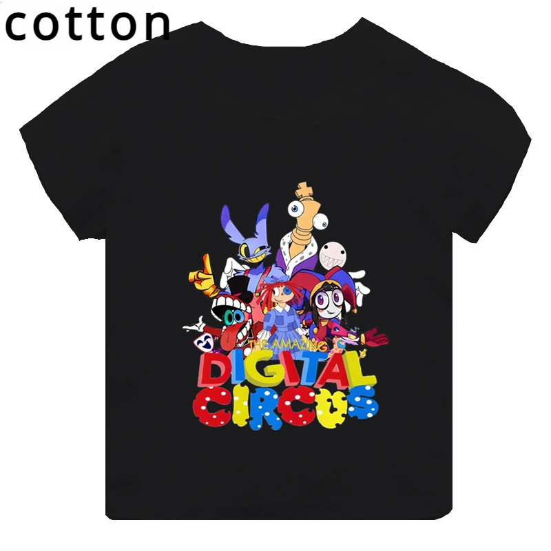 Hot selling magical digital circus printed children's short sleeved T-shirt suitable for summer wear