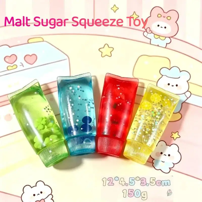 1Pcs Non-Bounce Shapeable Toothpaste Fidget Soft Elastic Pinch ASMR Toys Children Glitter Fruit Toothpaste Squeeze Toy