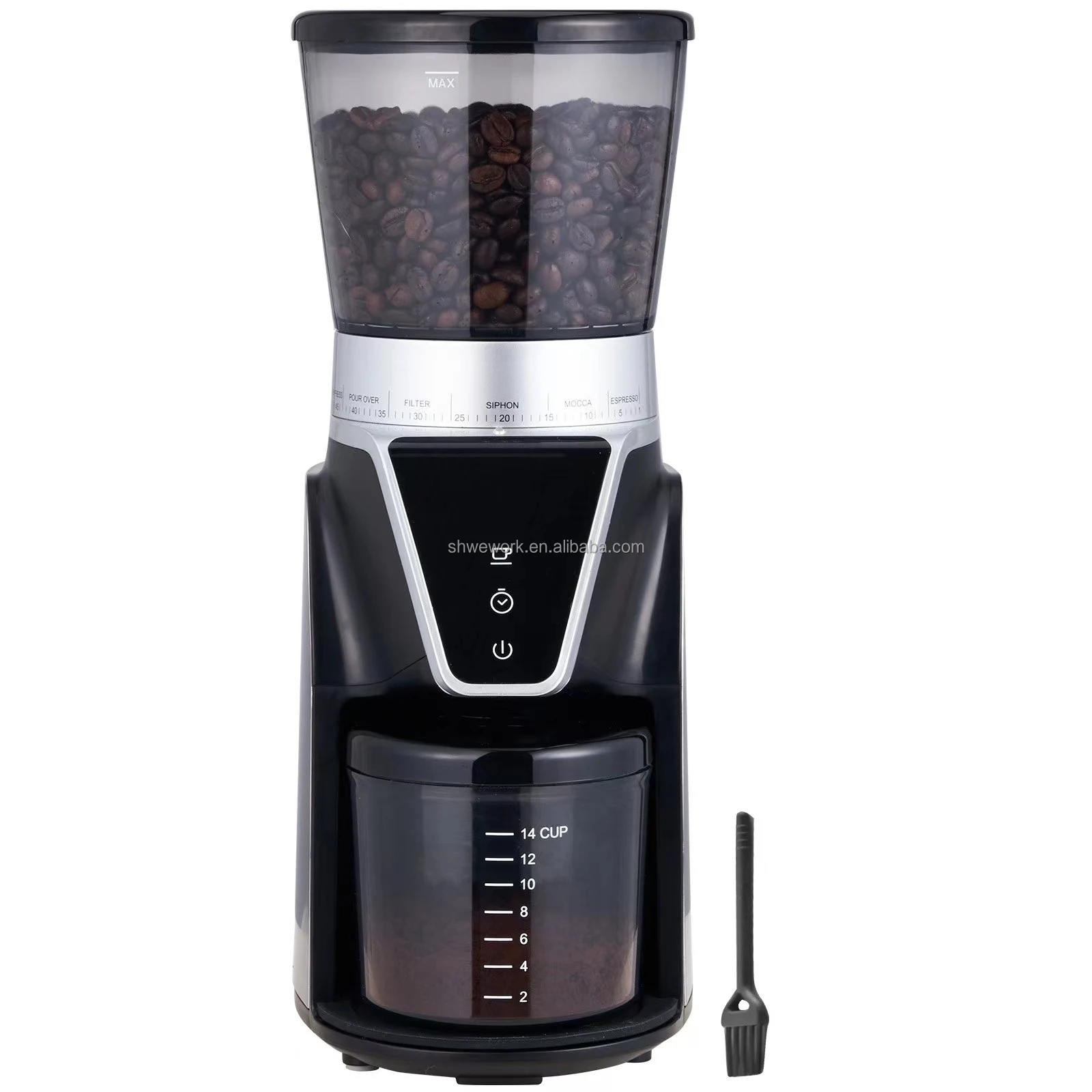 

WeWork Electric Adjustable Conical Burr Grinder Mill Perfect for Drip Mocha Hand Brew French Press Espresso Coffee Bean Grinder