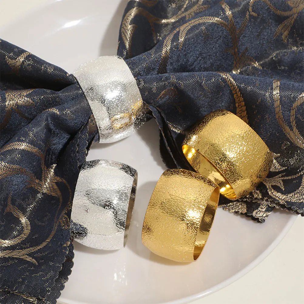 

6Pcs Napkin Alloy Gold Decorative Serviette Buckles Wear Resistant Elegant Tableware Accessories Party Banquet Restaurant