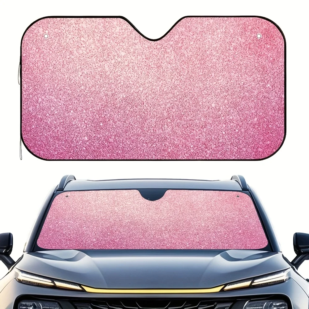 

1pc Pink Floral Elegance Car Sunshade – Universal Fit Windshield Visor, Keeps Your Car Cool & Stylish, Blocks Sunlight, Includes