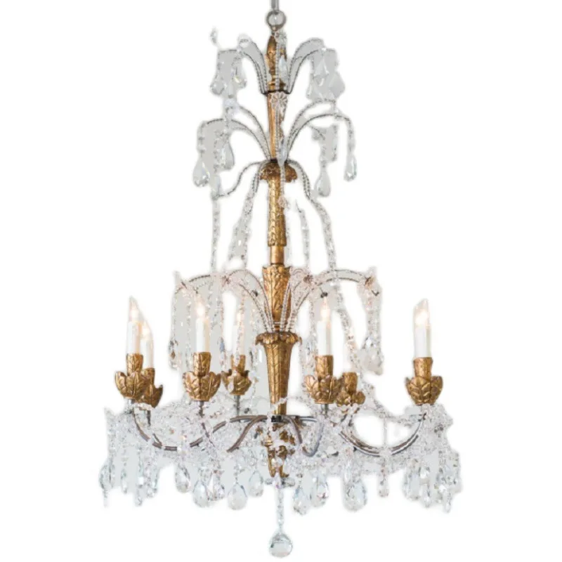 

French minimalist personality Nordic modern wood art living room bedroom dining room crystal lamp