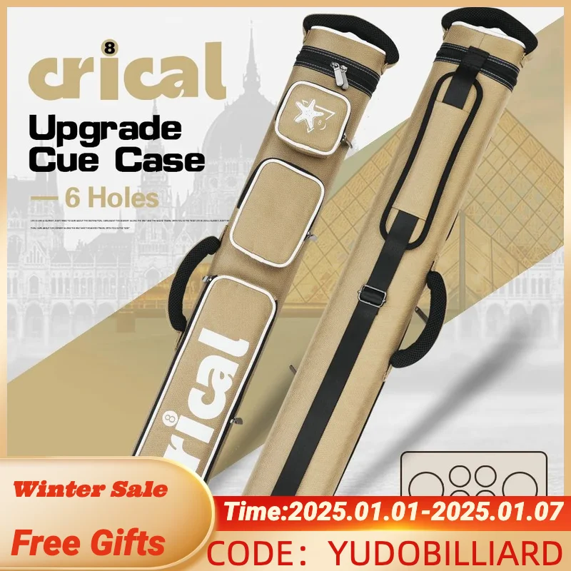 CRICAL Cue Case Bag 2x4 6Holes Hard Pool Case 86cm Length Oxford Cloth Durable Billiard Stick Carrying Case Billiard Accessories