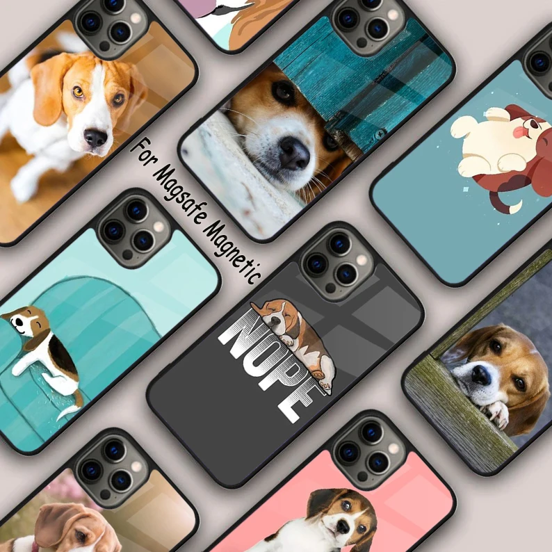 Beagle Puppy Dog Magnetic Phone Case For APPLE iPhone 16 14 13 12 11 Pro Max 15 Plus Wireless Charge With MagSafe Cover