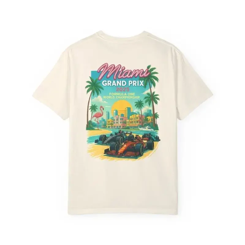 SALE 30% - 2025 Miami Grand Prix T-Shirt - Retro Style Racing T-Shirt