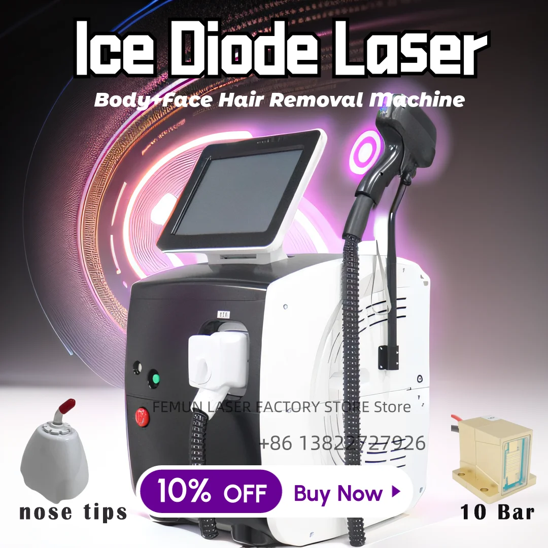 

3000W Soprano Diode Laser Hair Removal Machine Ice Titanium 755 808 1064 Triple Wavelength Depilation Professional Beauty Device