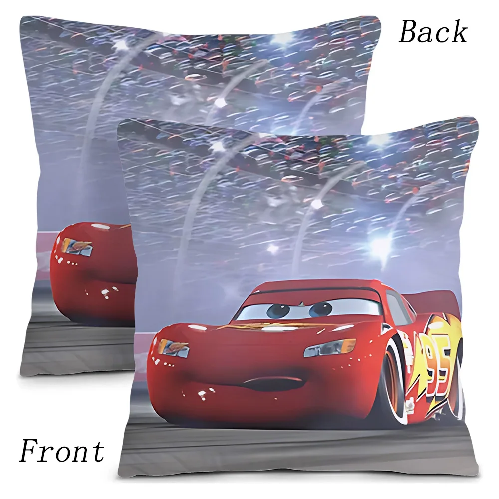 Car Lightning McQueen Sofia Princess Pillow Covers Cartoon Sofa Decorative Home Double-sided Printing Short Plush Cushion Cover