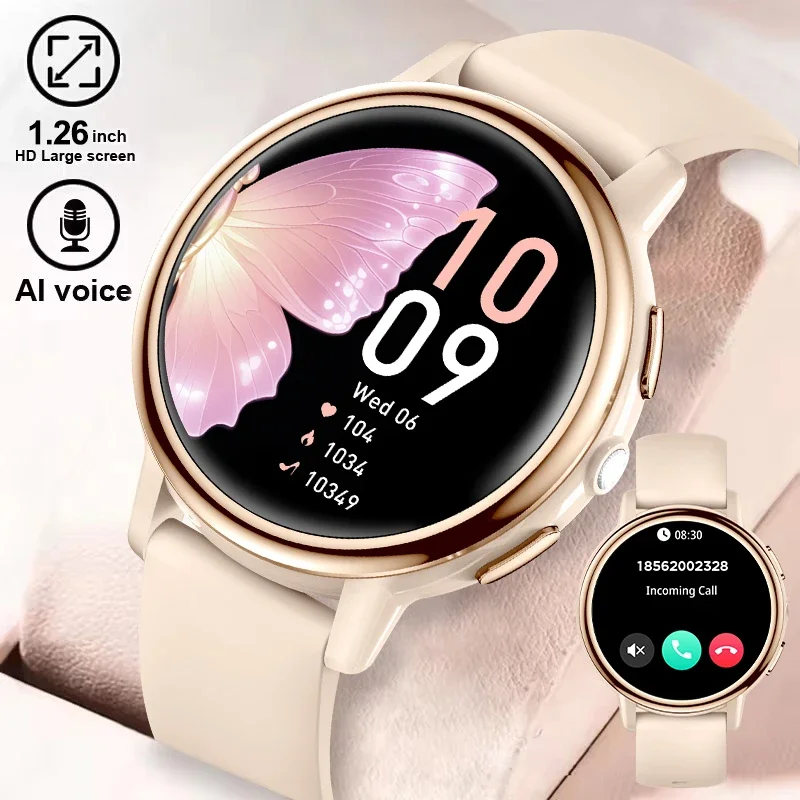 Women Smart Watch Bluetooth Call 1.26" HD Screen Menstrual Cycle Tracker Waterproof Heart Rate Health Smartwatch For Android iOS