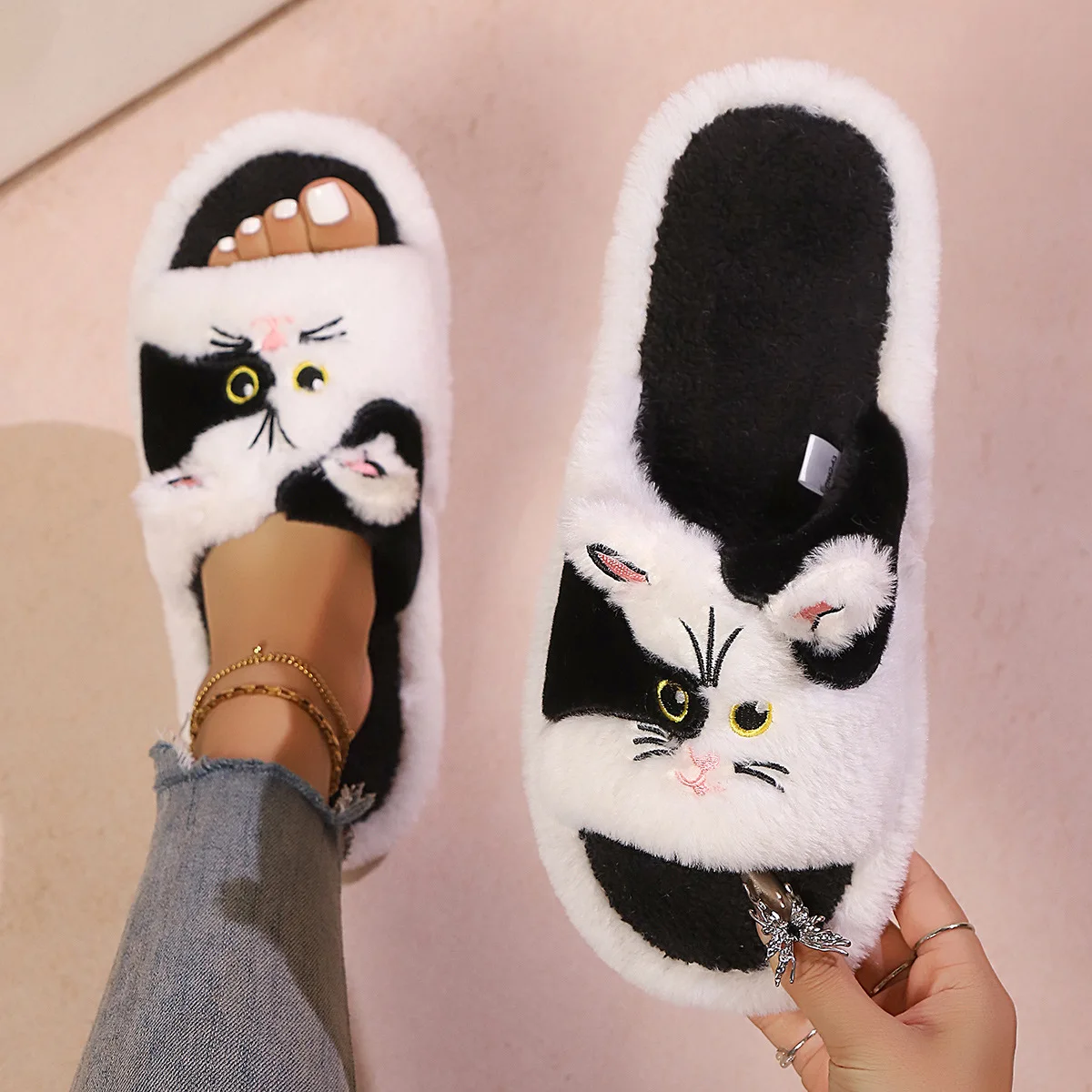 atacado-bonito-gato-chinelos-macios-peludos-mulheres-casa-plataforma-chinelos-homens-inverno-slides-de-pelucia-interior-chinelos-felpudos-sapatos-de-algodao