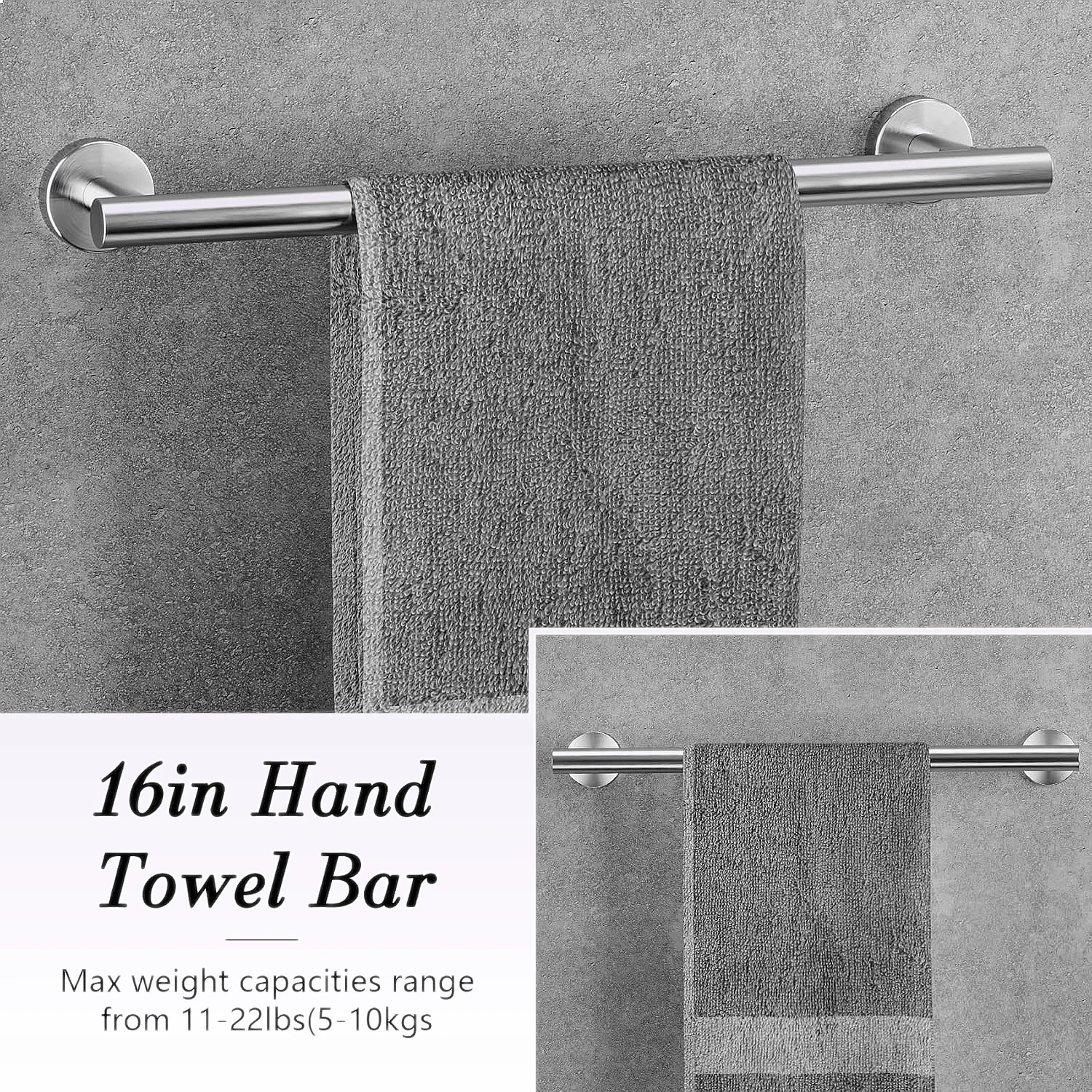 14-Piece Bathroom Hardware Set, Brushed Nickel Stainless Steel, Modern Anti-Rust
