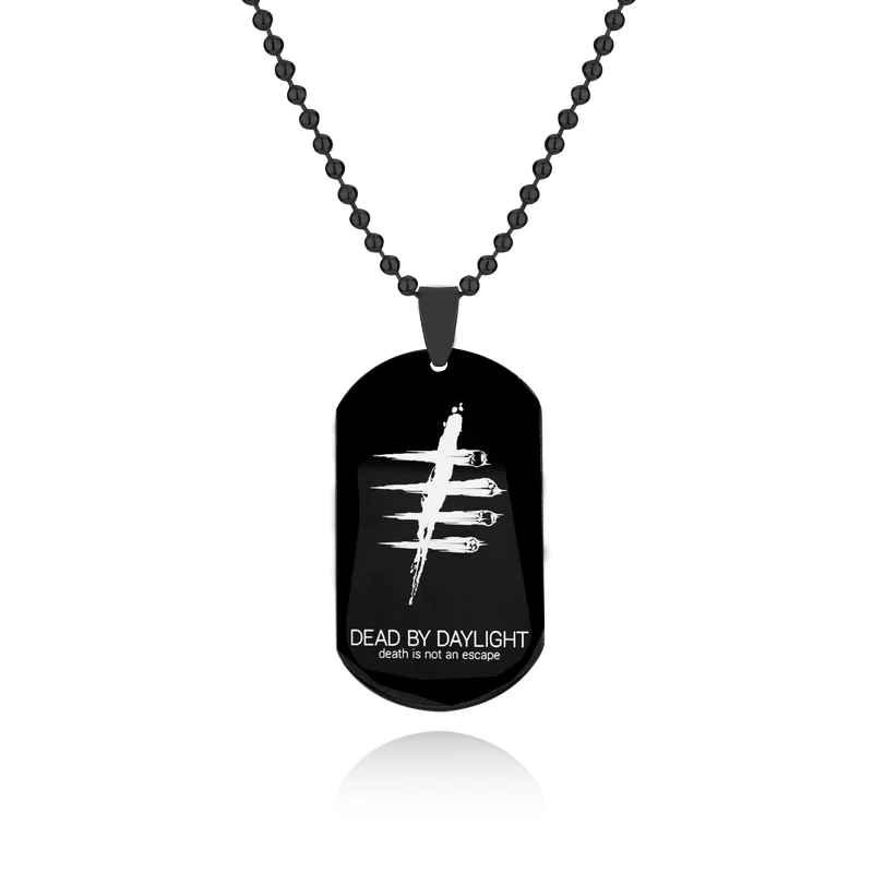 Deads by Daylights Classic Symbol Stainless Steel Titanium Army Badge Pendant Chains Necklace for Boys Friends Gift Goth Choker