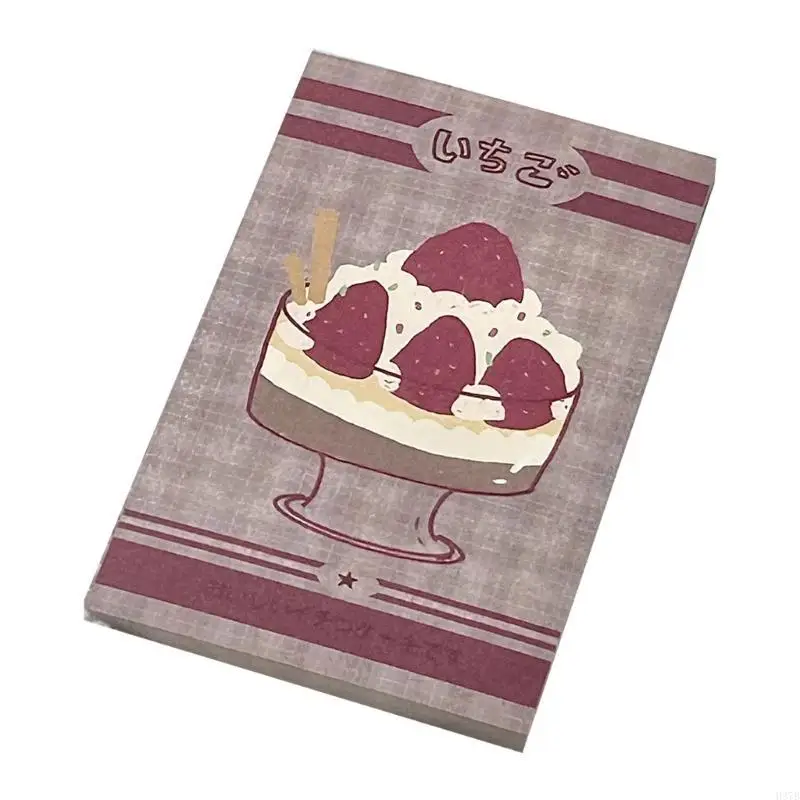 H37B Клубничная липкая примечание Прекрасная письменная блокнот простые материалы для мемуль