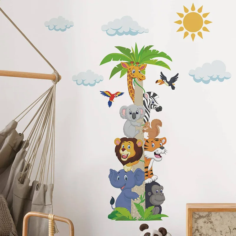 1PCS Cartoon Animal Pyramid Children'S Room Living Room Porch Home Decoration Wall Stickers Self-Adhesive