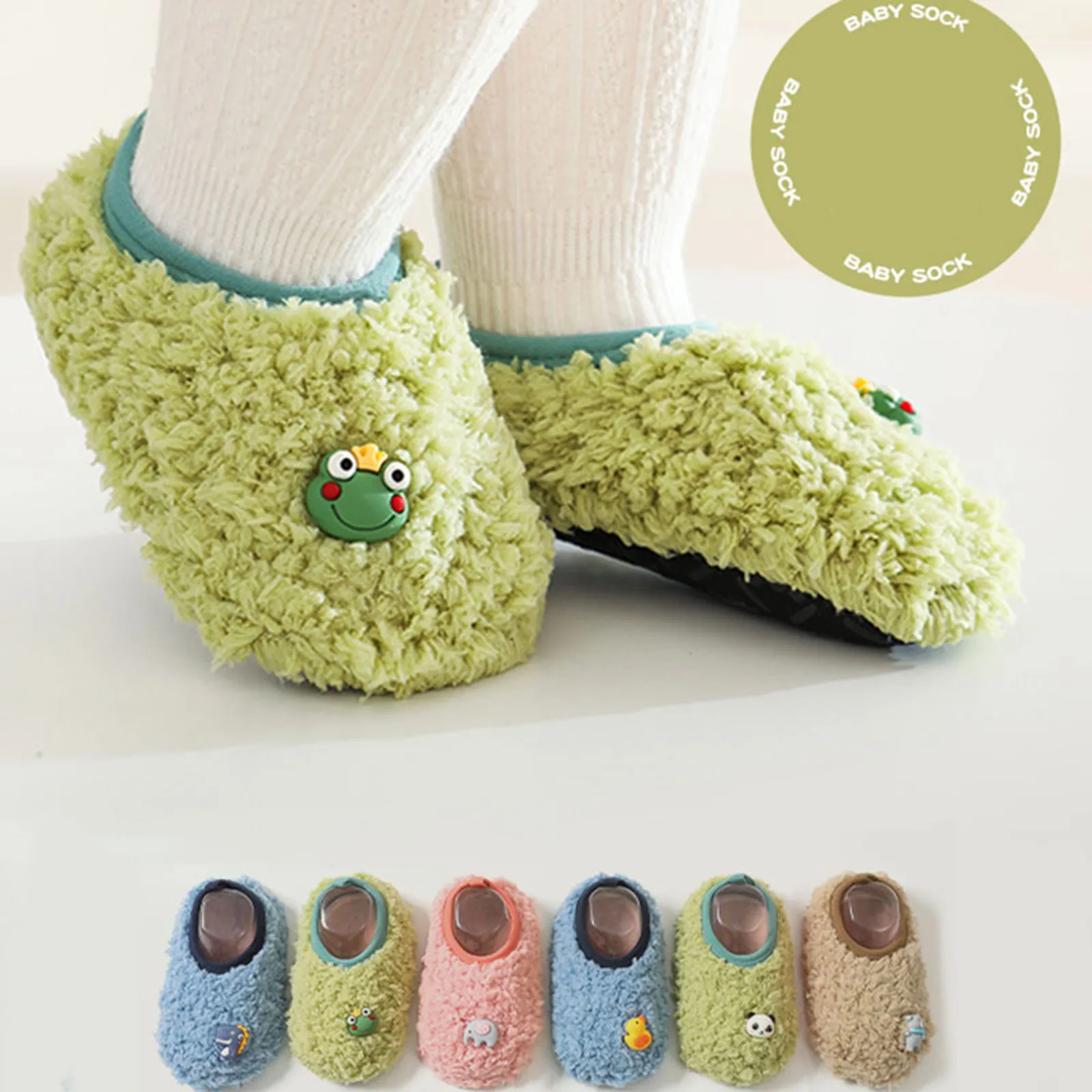 

Winter Warm Baby Slippers Toddler Plush Floor Sock Shoes Boys Girl Children Soft Anti-slip Walking Shoes Indoor Home Kids Shoes