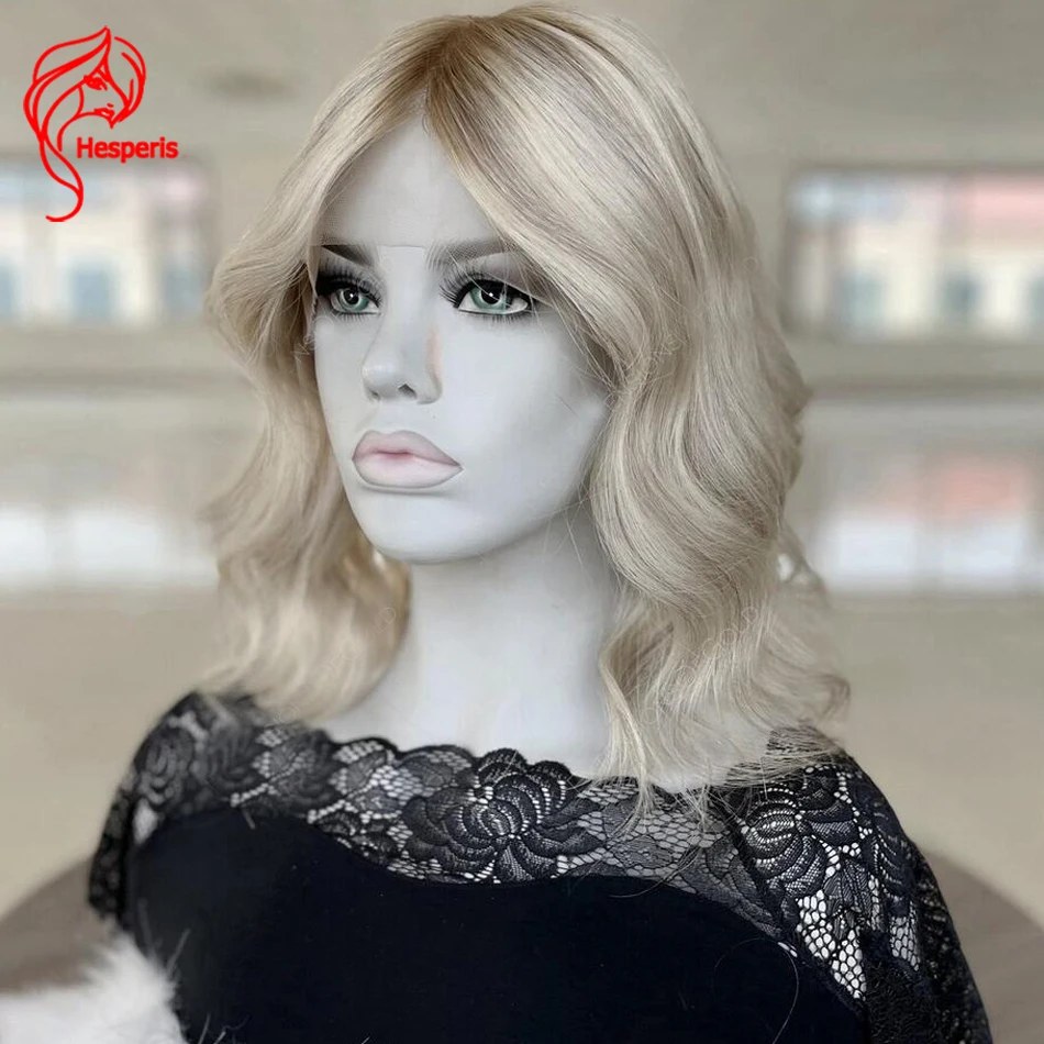 

Hesperis Transparent Lace Front Human Hair Wigs Brazilian Remy 13x4 Highlight Short Wave Bob Cut Wig With Baby Hair For Women