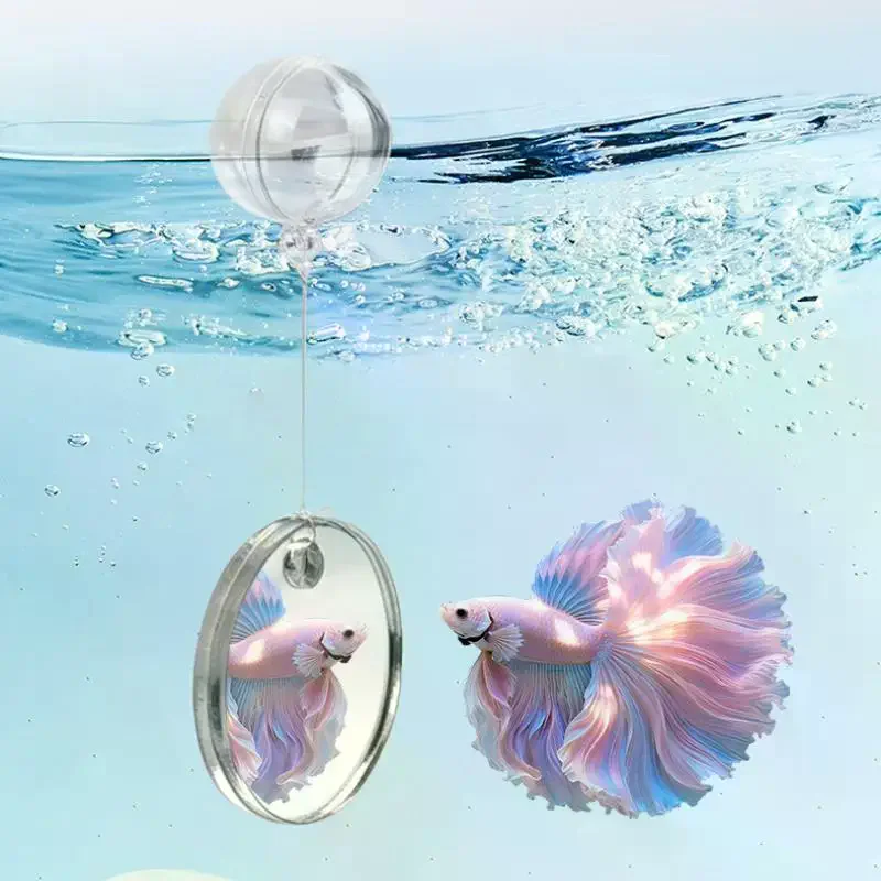 Acrylic Aquarium Betta Mirror Fish Tank Floating Round Mirror For Fish Betta Flowerhorn Cichlid Training 4cm/5cm/6cm/7cm