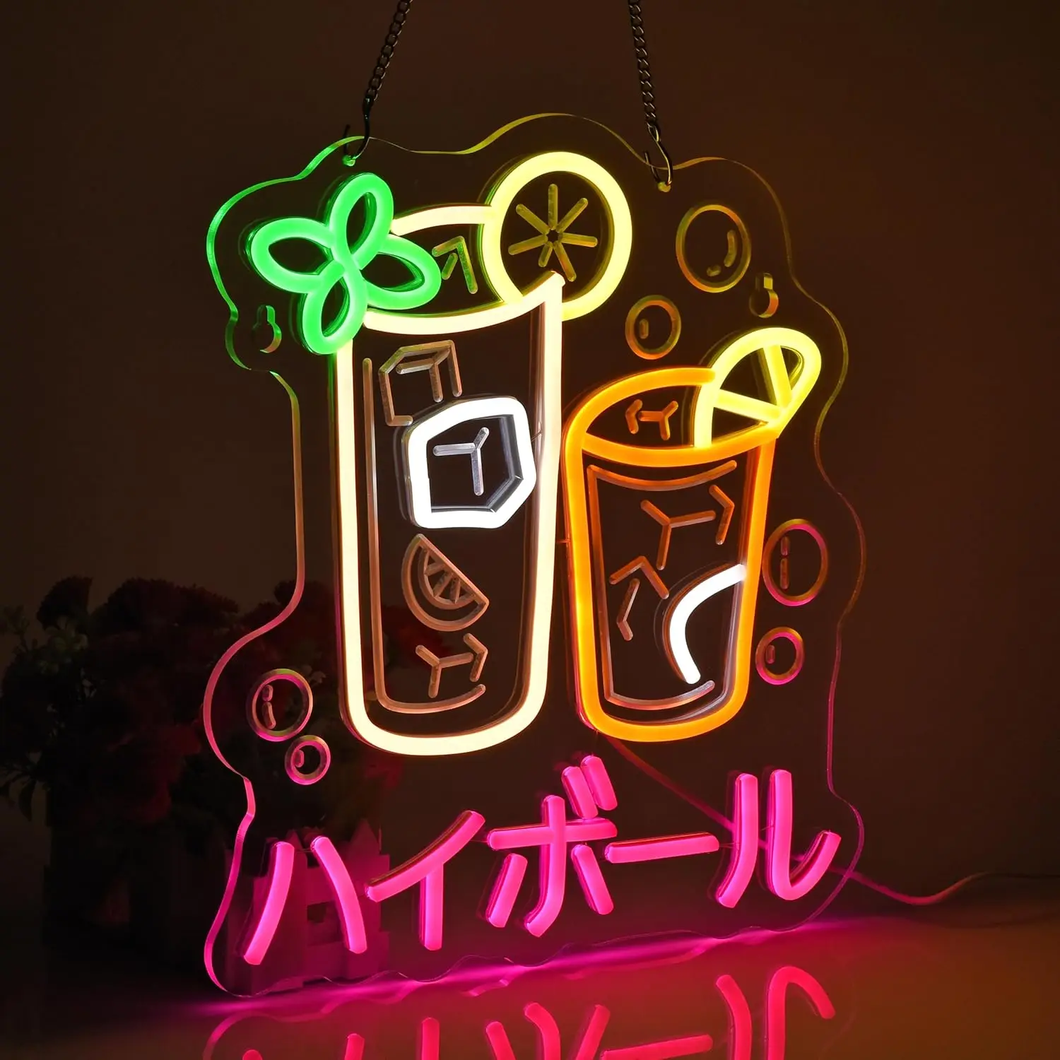 Drink Neon Sign LED Fluorescent Shop Billboard Japanese Style Shop Wall Decoration Izakaya Café Bar Restaurant with Signature