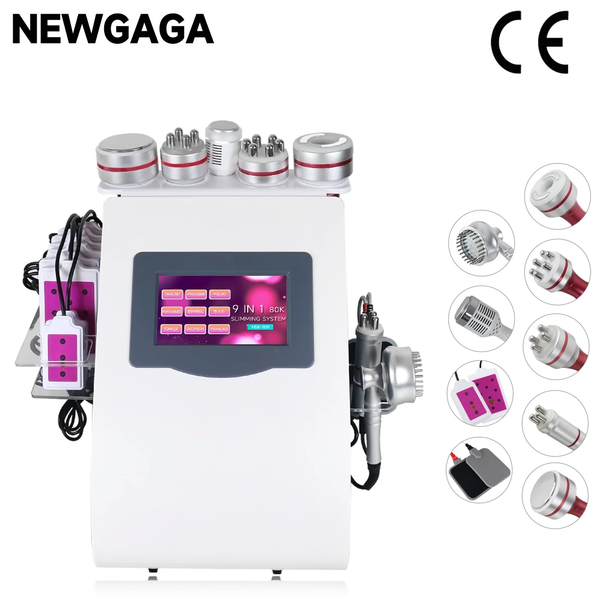 

NEWGAGA 9 in 1 80K Cavitation Ultrasonic Weight Loss Machine KIM8 Skin Care Device Body Shaping Machine Anti Cellulite Massager