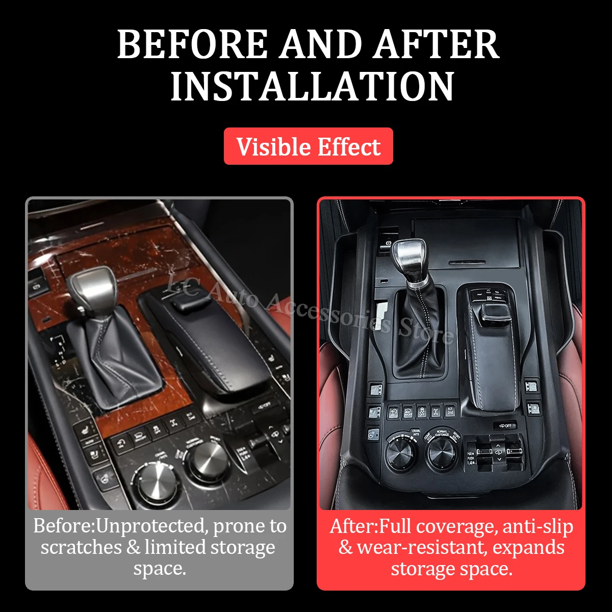 Center Console Storage Pad For Lexus LX570 2008-2022 Silicone Non-Slip Mat Interior Accessories 3