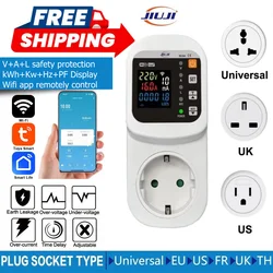 JJSVA-16LW Automatic Refrigerator Protection Socket, Adjustable Voltage Current Leakage Protector Plug Socket WiFi Control