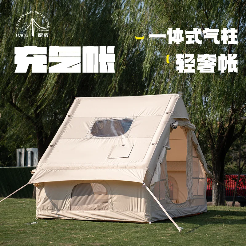 Affordable Luxury Tents,Outdoor Inflatable Tent Camping House Cotton Camp Ridge Tent Large Space Travel Vacation Convenient Tent