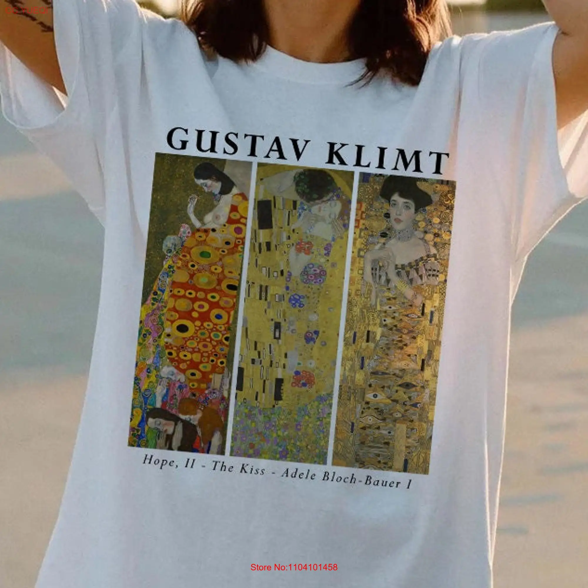 Gustav Klimt T Shirt Art Collage Clothes Lover Aesthetic long or short sleeves